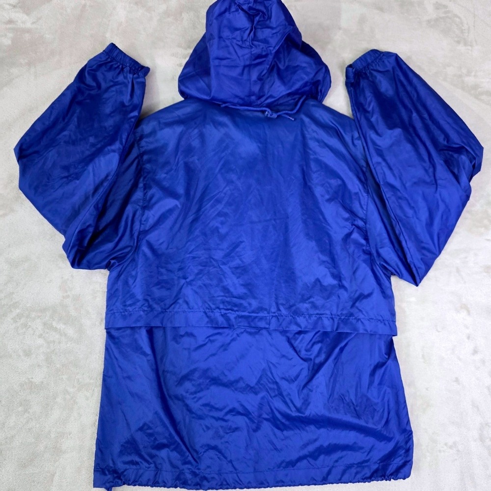 JAK PAC Mens Size‎ M Packable Windbreaker Blue Full Zip Hood Stows In Collar - Picture 6 of 11